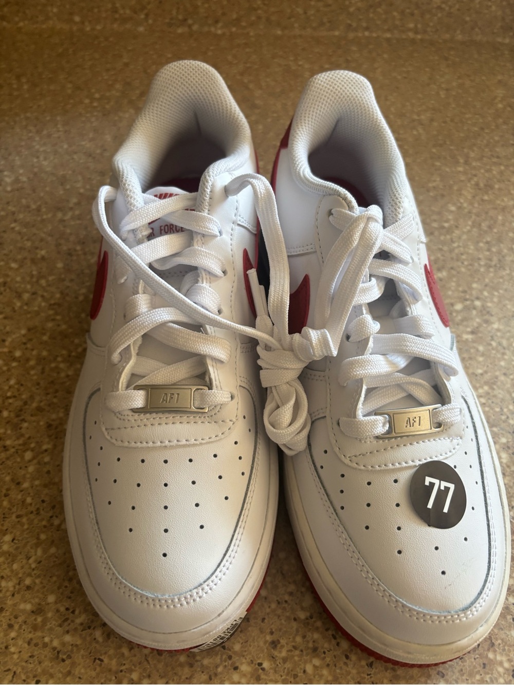 AF1 with red bottom soles